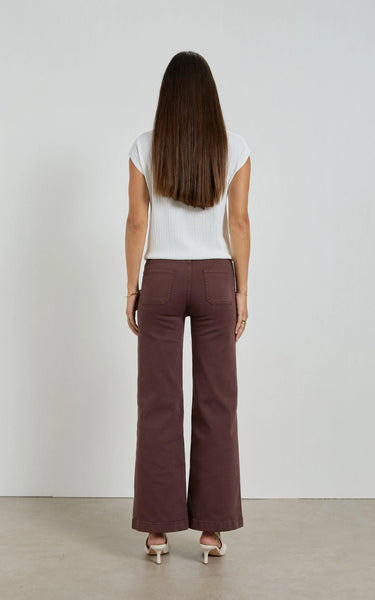 DRICOPER -INDY HIGH RISE WIDE LEG JEANS - FRENCH ROAST
