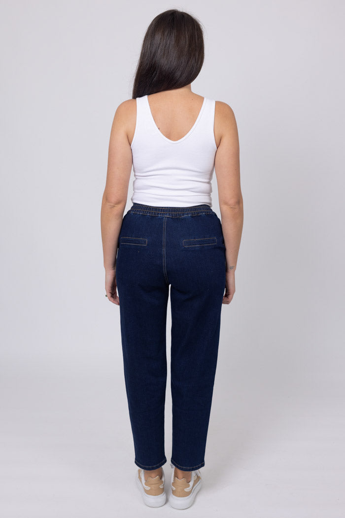 Honey Denim TALIA DENIM JOGGER -DARK BLUE