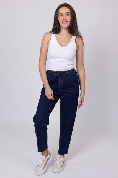 Honey Denim TALIA DENIM JOGGER -DARK BLUE