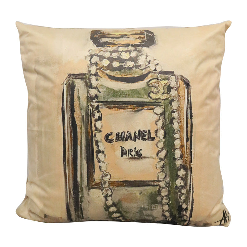 Le Forge - ART CUSHION - VELVET NEUTRAL - CHANEL/PEARLS