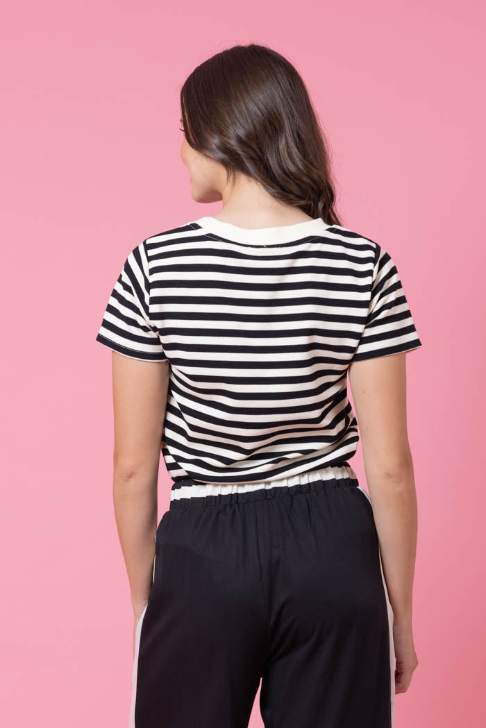 CHARLO JORDYN TEE - BLACK STRIPE