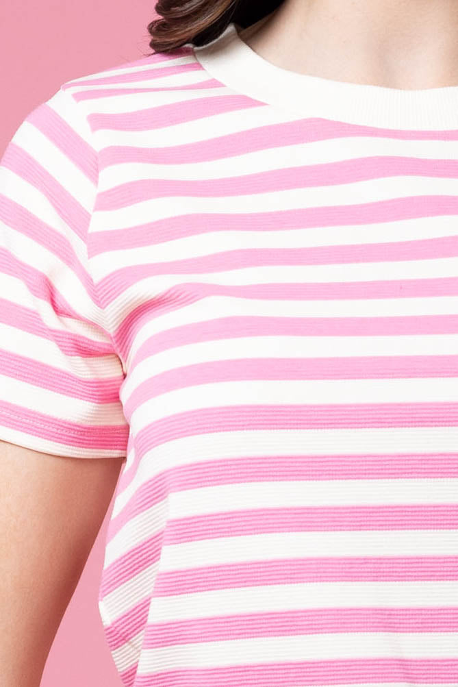 CHARLO JORDYN TEE - PINK STRIPE