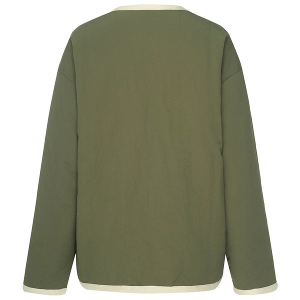 MOKE - JUNIPER WOMEN'S REVERSIBLE JACKET - OLIVE GREEN/CREAM