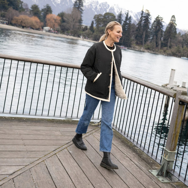 MOKE - JUNIPER WOMEN'S REVERSIBLE JACKET - BLACK/CREAM