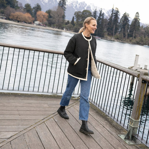 MOKE - JUNIPER WOMEN'S REVERSIBLE JACKET - BLACK/CREAM