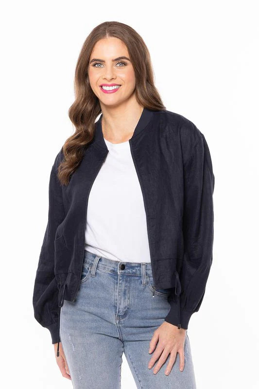 SEEKING LOLA - KEEN JACKET - NAVY LINEN