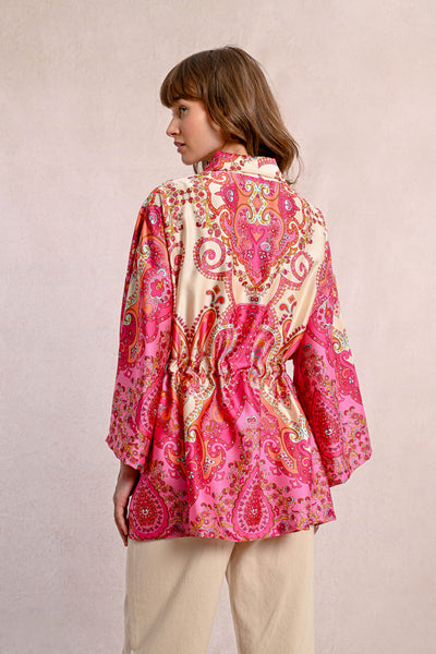 MOLLY BRAKEN - LADIES WOVEN KIMONO - PINK DAPHNE