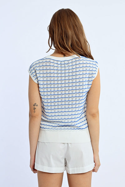 LILI SIDONIO - KNITTED SLEEVELESS SWEATER - OFF WHITE