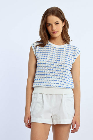 LILI SIDONIO - KNITTED SLEEVELESS SWEATER - OFF WHITE