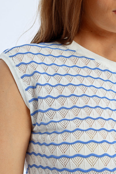 LILI SIDONIO - KNITTED SLEEVELESS SWEATER - OFF WHITE
