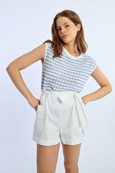 LILI SIDONIO - KNITTED SLEEVELESS SWEATER - OFF WHITE