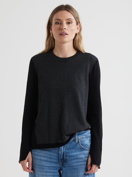 LD & CO - INTARSIA CREW - CHARCOAL