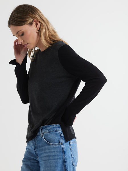 LD & CO - INTARSIA CREW - CHARCOAL