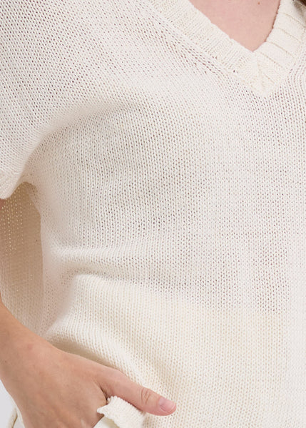 LD & CO - TEXTURE V TOP - WHITE