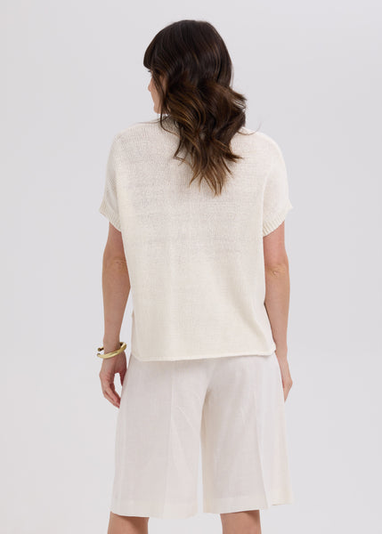 LD & CO - TEXTURE V TOP - WHITE