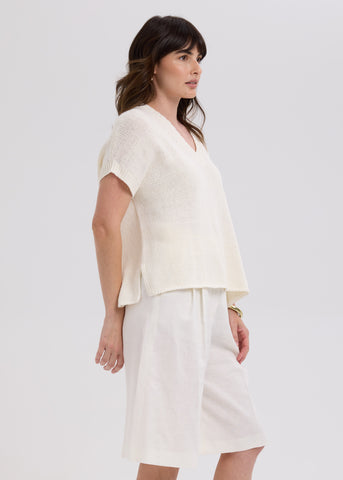 LD & CO - TEXTURE V TOP - WHITE