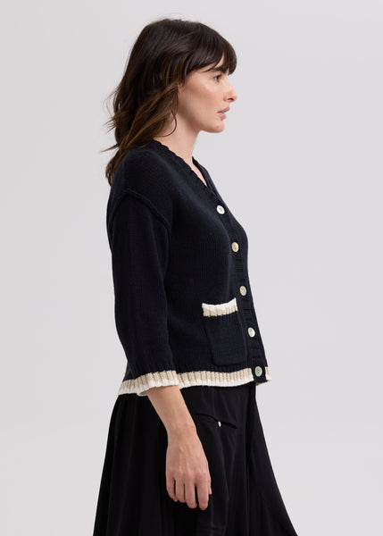 LD & CO - TEXTURE CARDI - BLACK