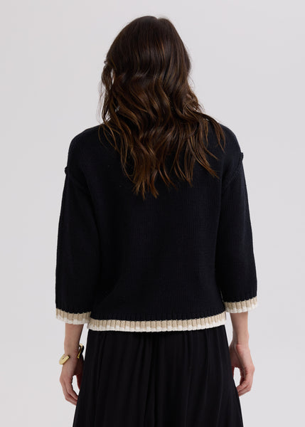 LD & CO - TEXTURE CARDI - BLACK