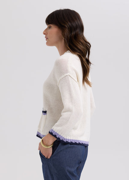 LD & CO - TEXTURE CARDI - WHITE