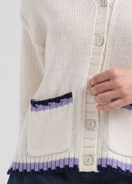 LD & CO - TEXTURE CARDI - WHITE