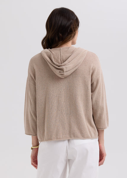 LD & CO - LINEN HOODIE - TAUPE