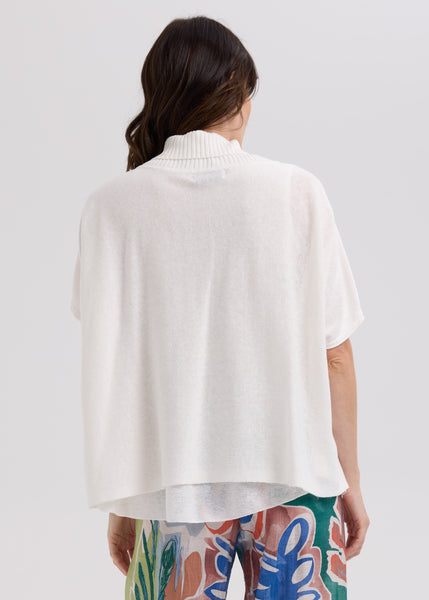 LD & CO - LINEN TIE CARDI - WHITE