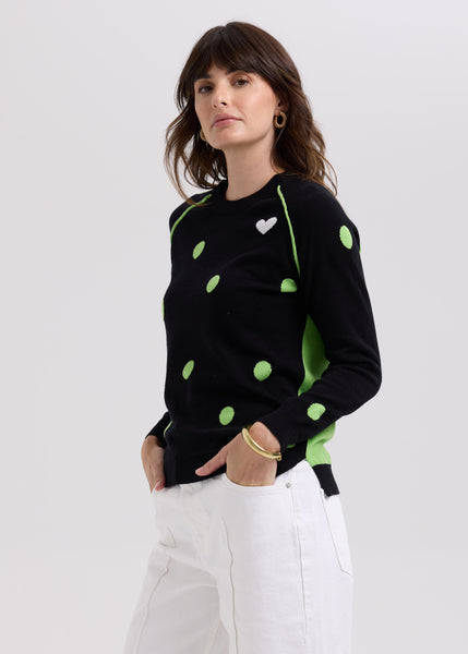 LD & CO - SPOT THE LOVE JUMPER - BLACK