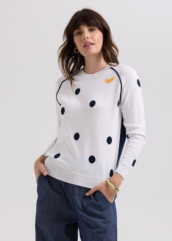 LD & CO - SPOT THE LOVE JUMPER - WHITE