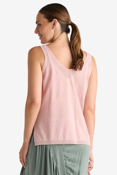 LD & CO LINEN/COTTON TANK - ROSE