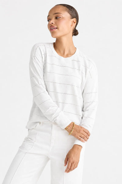 LD & CO TEXTURED LINEN JUMPER - WHITE