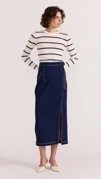 STAPLE THE LABEL - LENNOX DENIM MIDI SKIRT - INDIGO
