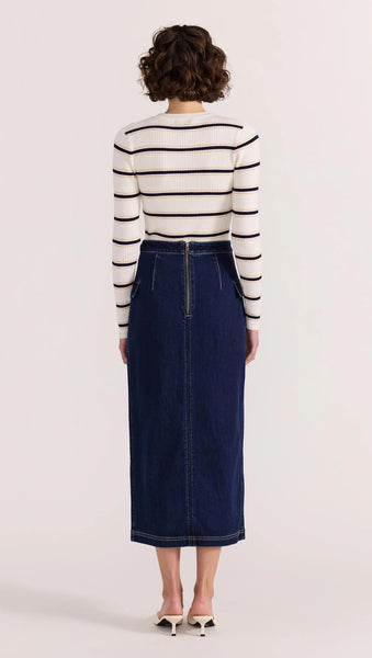 STAPLE THE LABEL - LENNOX DENIM MIDI SKIRT - INDIGO