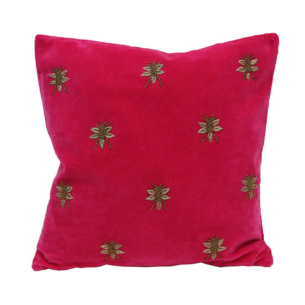 Le Forge - Bee Embroidered Cushion - Pink