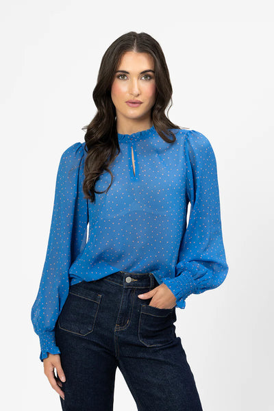 LEILA + LUCA - MOVEMENT BLOUSE - TRUE BLUE
