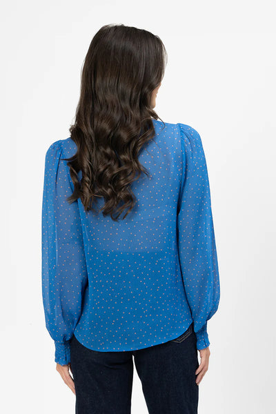 LEILA + LUCA - MOVEMENT BLOUSE - TRUE BLUE