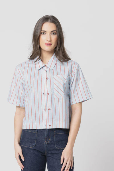LEILA + LUCA - THE CUTE SHIRT - POWDER BLUE STRIPE