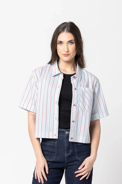 LEILA + LUCA - THE CUTE SHIRT - POWDER BLUE STRIPE