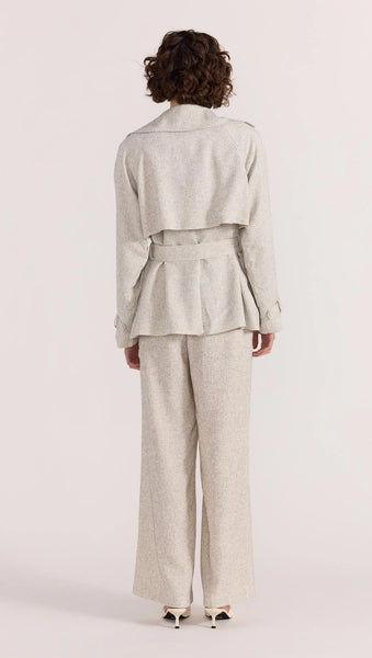 STAPLE THE LABEL - LUCIELLE CROP TRENCH COAT - LIGHT GREY