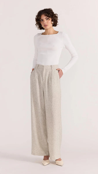 STAPLE THE LABEL - LUCIELLE WIDE LEG PANT - LIGHT GREY