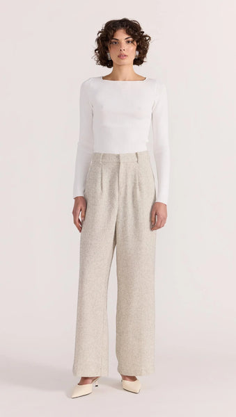 STAPLE THE LABEL - LUCIELLE WIDE LEG PANT - LIGHT GREY