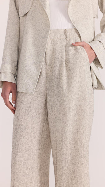 STAPLE THE LABEL - LUCIELLE WIDE LEG PANT - LIGHT GREY