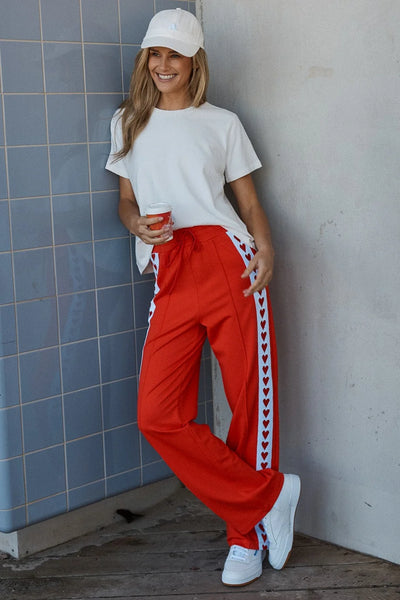BETTY BASIC - JAMIE TRACKPANTS - TOMATO