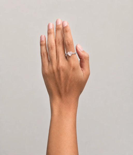 STOLEN - MINI LOVE CLAW RING - PINK QUARTZ