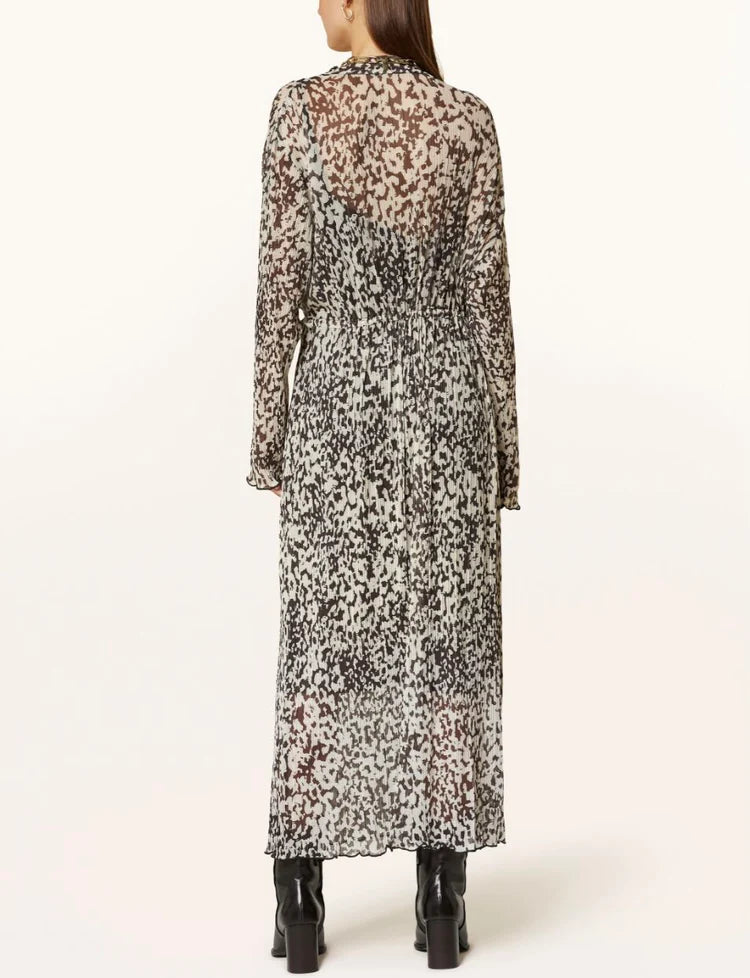 MSCH - DONETTE ILLENORA DRESS - ALL OVER PRINT - OATMEAL ABSTRAC