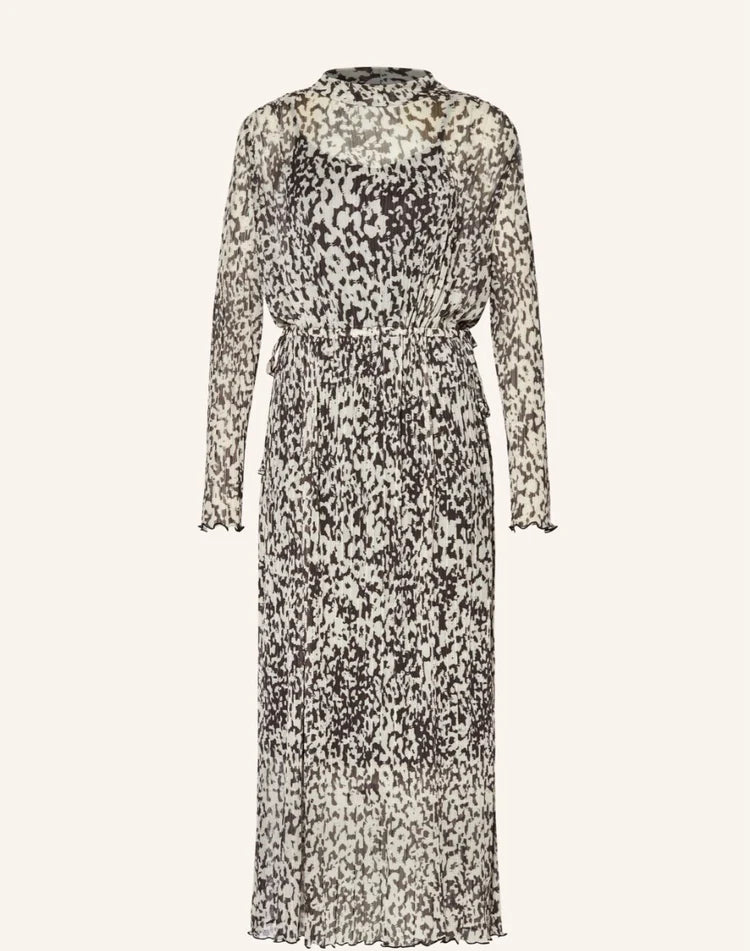 MSCH - DONETTE ILLENORA DRESS - ALL OVER PRINT - OATMEAL ABSTRAC