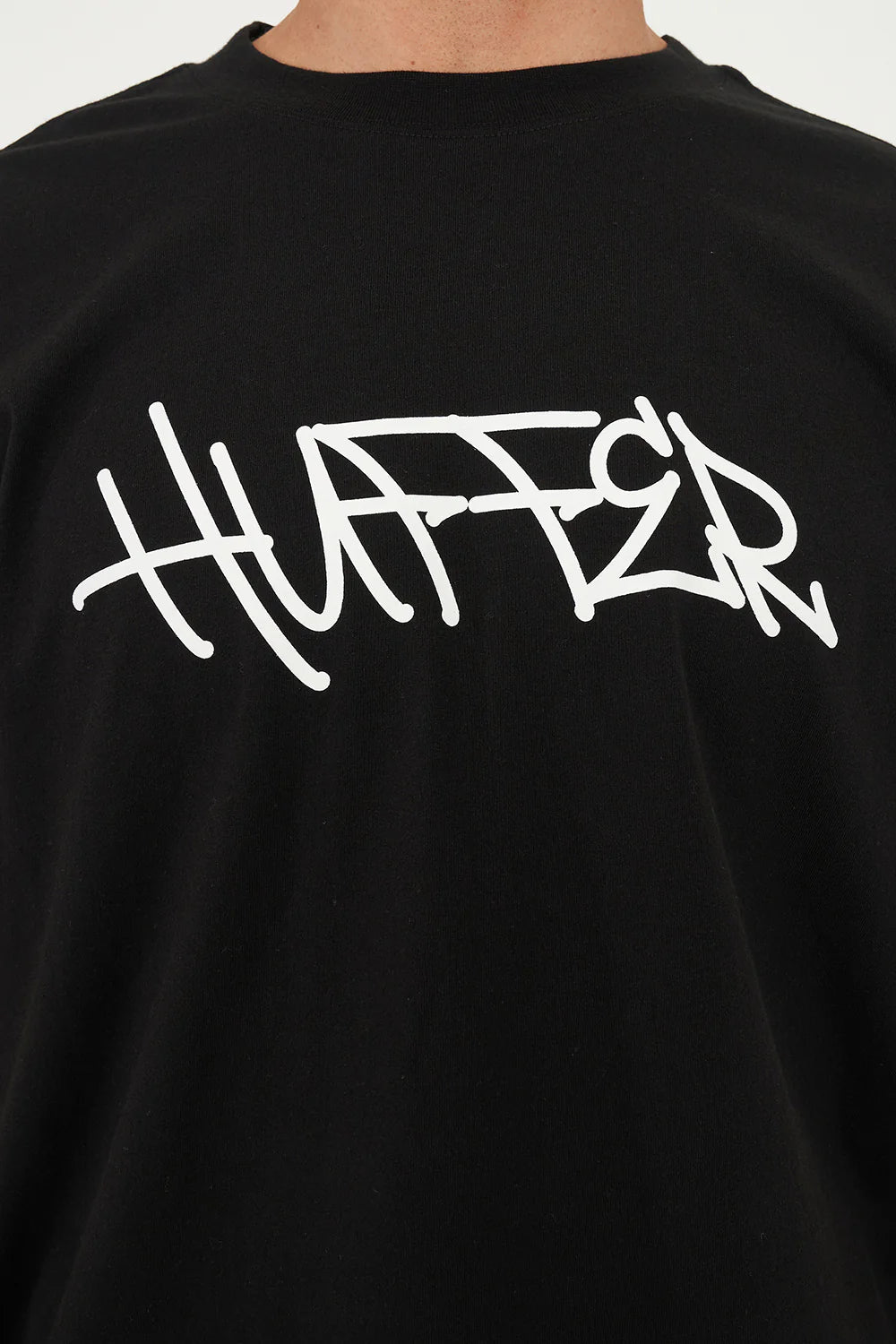 HUFFER - BLOCK TEE - 220/WAVES - BLACK