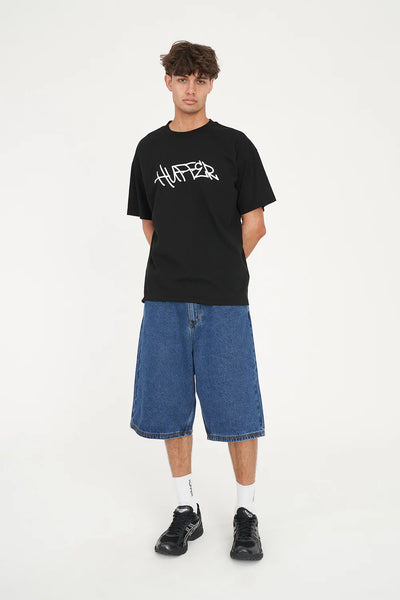 HUFFER - BLOCK TEE - 220/WAVES - BLACK