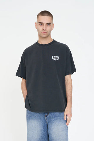 HUFFER BLOCK TEE 220/RIDGE - WASHED BLACK