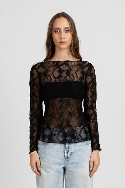 FEDERATION - IRIS LONG SLEEVE TOP - BLACK