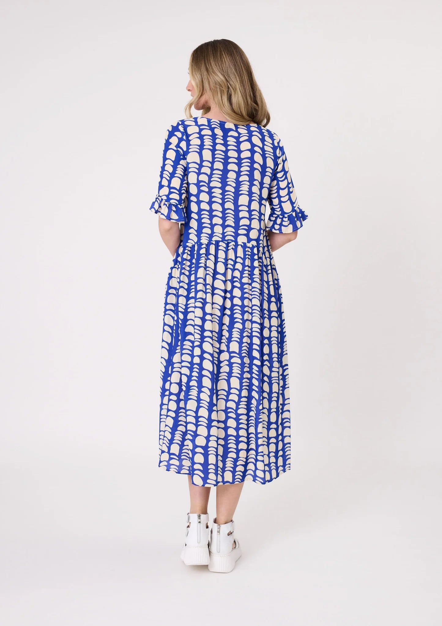 LEMON TREE - MADONNA DRESS - COBALT PRINT